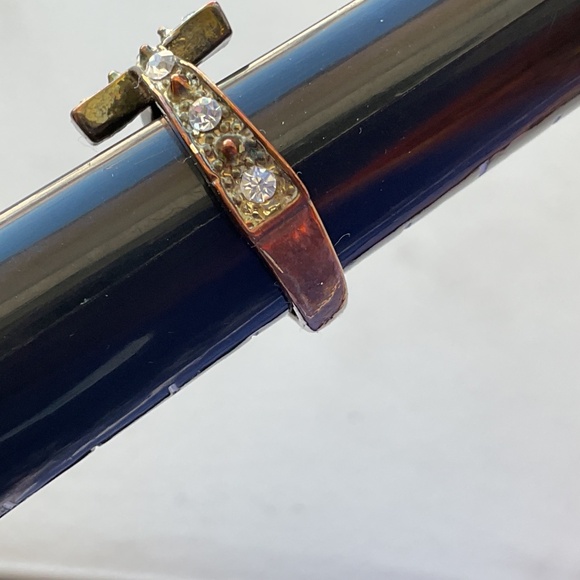 Vintage Cross Ring Crystal Copper size 8.25 - Picture 5 of 15